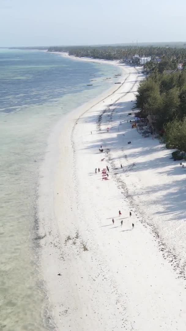 Κάθετη βίντεο από την ακτή της Ζανζιβάρης νησί, Τανζανία, αργή κίνηση — Αρχείο Βίντεο