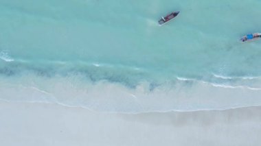 Tanzanya 'nın Zanzibar adasının dikey videosu, yavaş çekim