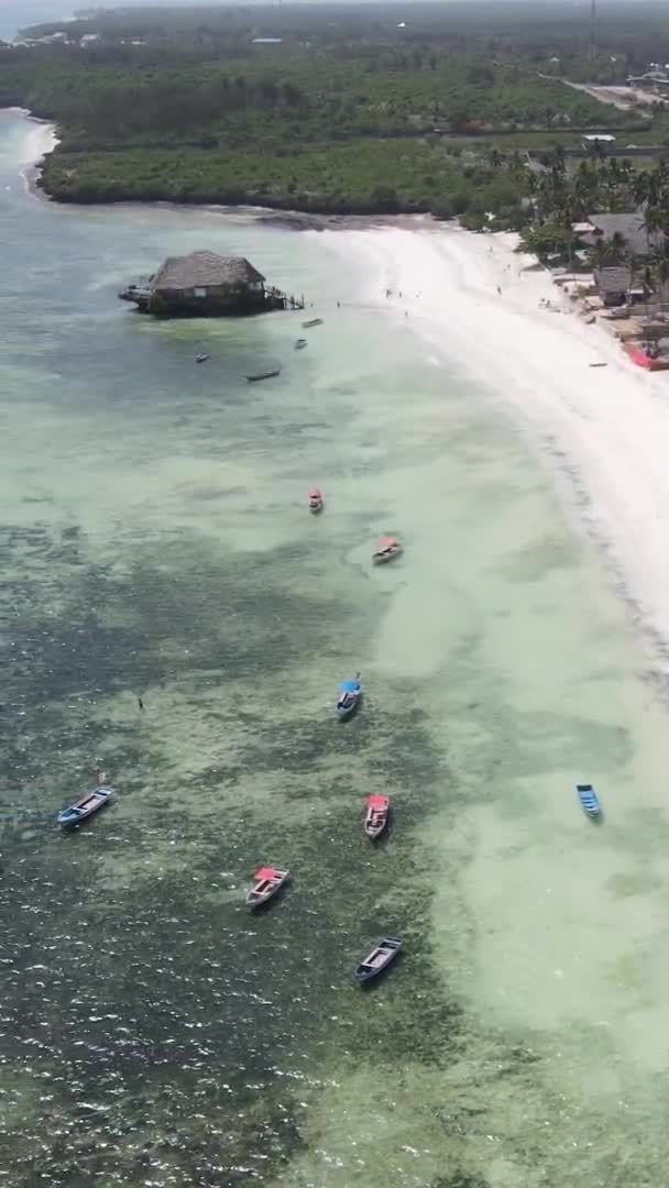 Zanzibar Tanzania Vertical Video Ocean Coast Slow Motion — Stockvideo