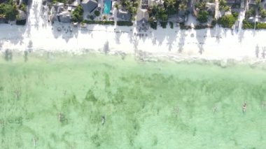 Zanzibar, Tanzania - vertical video of the ocean near the coast, slow motion