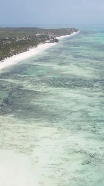Zanzibar, Tanzania - vertical video of the ocean near the coast, slow motion
