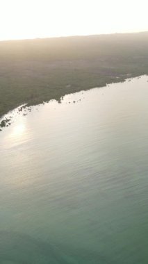 Zanzibar, Tanzania - vertical video of the ocean near the coast, slow motion