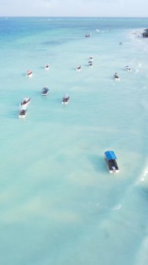 Zanzibar, Tanzania - vertical video of the ocean near the coast, slow motion