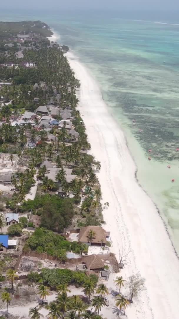 Zanzibar Tanzania Vertical Video Ocean Coast Slow Motion — 图库视频影像