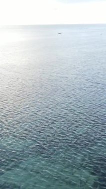 Zanzibar, Tanzania - vertical video of the ocean near the coast, slow motion