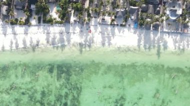 Zanzibar, Tanzanya - kıyıya yakın okyanusun dikey videosu, yavaş çekim