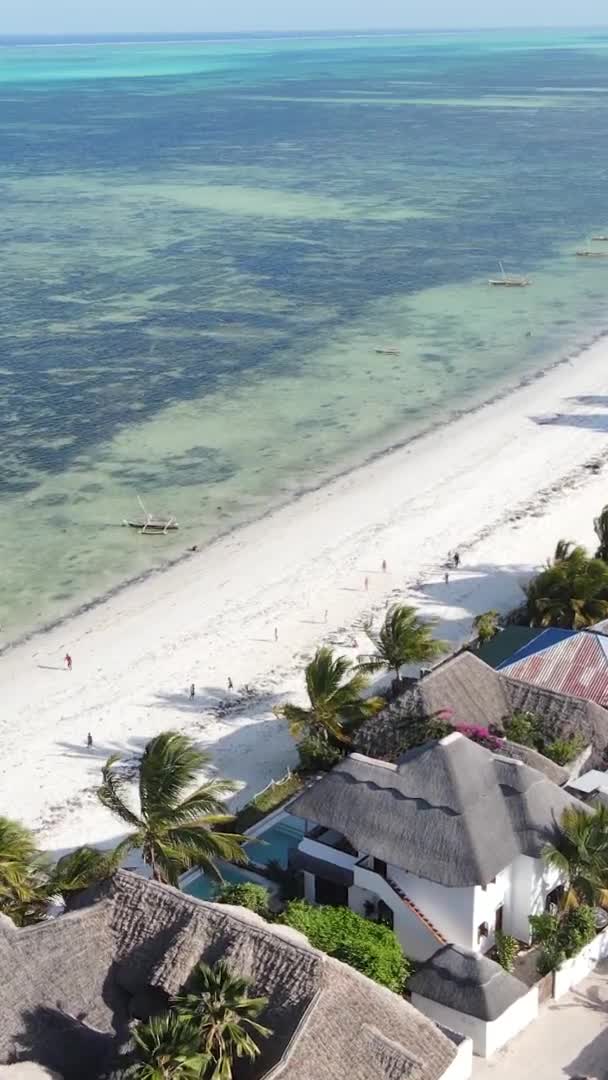 Zanzibar Tanzania Vertical Video Ocean Coast Slow Motion — Wideo stockowe