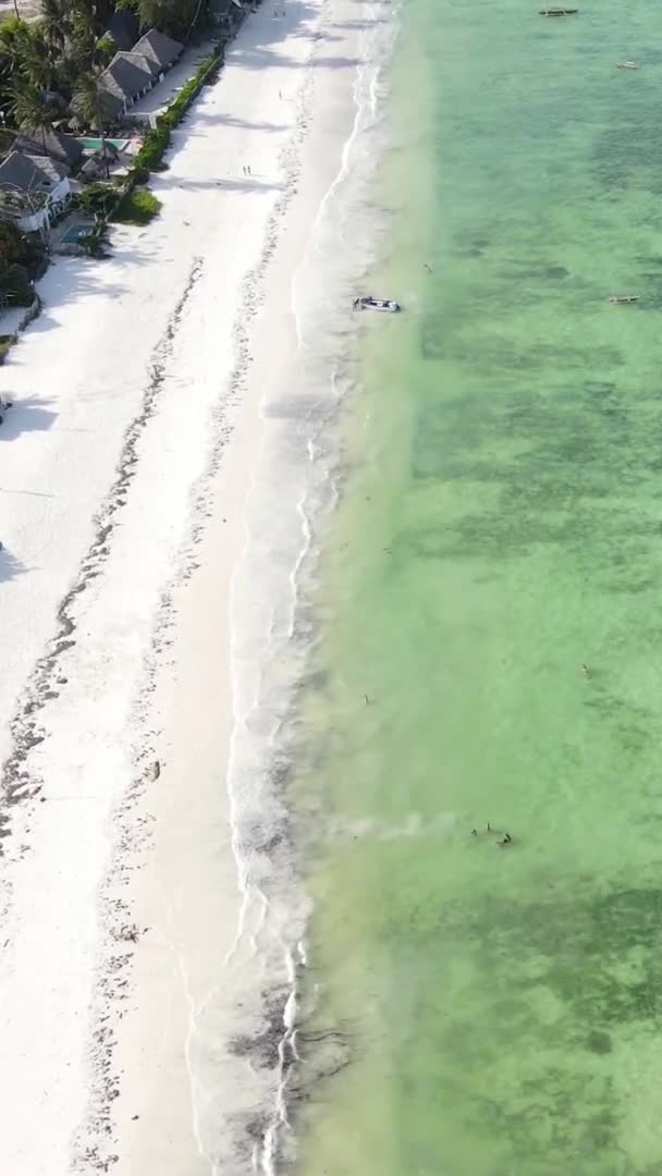 Zanzibar Tanzania Vertical Video Ocean Coast Slow Motion — Stock Video