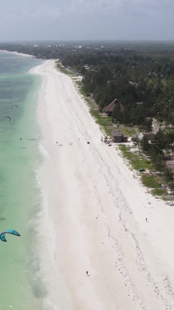 Zanzibar Tanzania Pionowe Wideo Oceanu Pobliżu Wybrzeża Zwolnione Tempo — Wideo stockowe