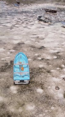 Zanzibar, Tanzanya - kıyıya yakın okyanusta alçak gelgitin dikey videosu, yavaş çekim