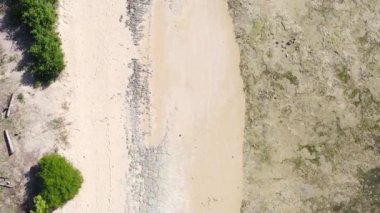 Zanzibar, Tanzanya - kıyıya yakın okyanusta alçak gelgitin dikey videosu, yavaş çekim