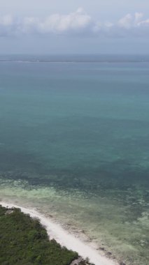 Zanzibar, Tanzania - vertical video of the ocean near the coast, slow motion