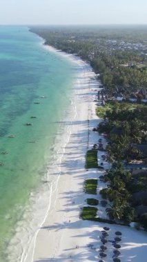 Zanzibar, Tanzania - vertical video of the ocean near the coast, slow motion