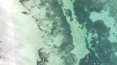 Zanzibar, Tanzanya - kıyıya yakın okyanusun dikey videosu, yavaş çekim