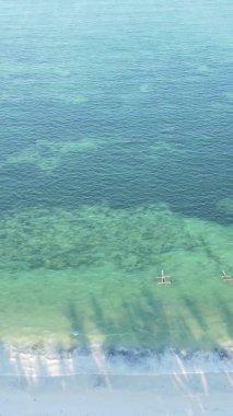 Zanzibar, Tanzania - vertical video of the ocean near the coast, slow motion