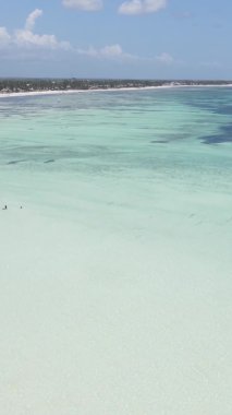 Zanzibar, Tanzanya - kıyıya yakın okyanusun dikey videosu, yavaş çekim