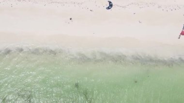 Zanzibar, Tanzania - vertical video of the ocean near the coast, slow motion