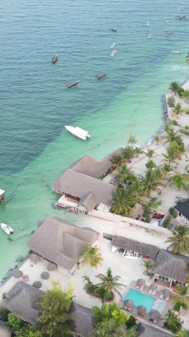 Zanzibar Tanzania Vertical Video Ocean Coast Slow Motion — Vídeos de Stock