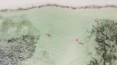 Zanzibar, Tanzanya - kıyıya yakın okyanusun dikey videosu, yavaş çekim
