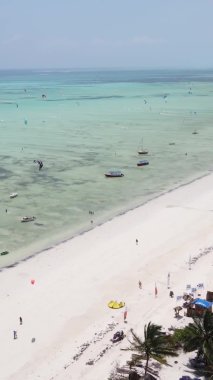 Zanzibar, Tanzania - vertical video of the ocean near the coast, slow motion