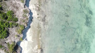 Zanzibar, Tanzanya - kıyıya yakın okyanusun dikey videosu, yavaş çekim