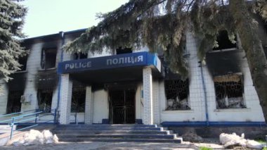 Ukrayna 'daki savaş - Borodyanka, Kyiv bölgesindeki polis karakolunun yıkılması ve yakılması