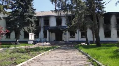 Ukrayna 'daki savaş - Borodyanka, Kyiv bölgesindeki polis karakolunun yıkılması ve yakılması