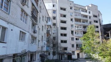 Ukrayna, Borodyanka - yıkılmış konut binası