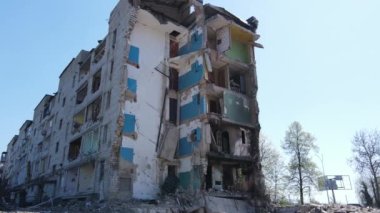 Ukrayna, Borodyanka - yıkılmış konut binası