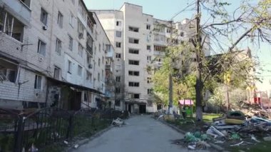 Ukrayna, Borodyanka - yıkılmış konut binası