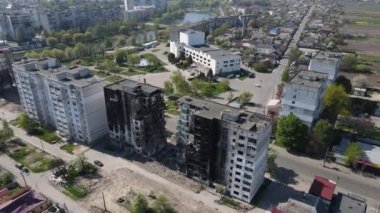 Ukrayna, Borodyanka - yıkılmış konut binası