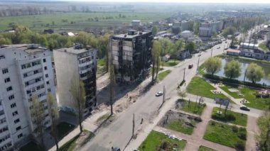 Ukrayna, Borodyanka - yıkılmış konut binası