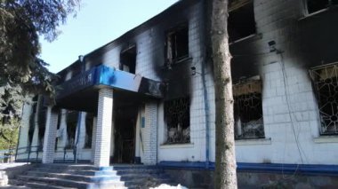 Ukrayna 'daki savaş - Borodyanka, Kyiv bölgesindeki polis karakolunun yıkılması ve yakılması