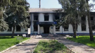 Ukrayna 'daki savaş - Borodyanka, Kyiv bölgesindeki polis karakolunun yıkılması ve yakılması