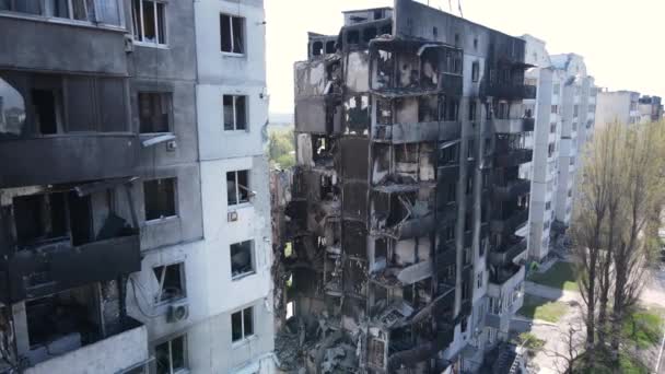 Edificio Residenziale Distrutto Borodyanka Regione Kiev Ucraina — Video Stock