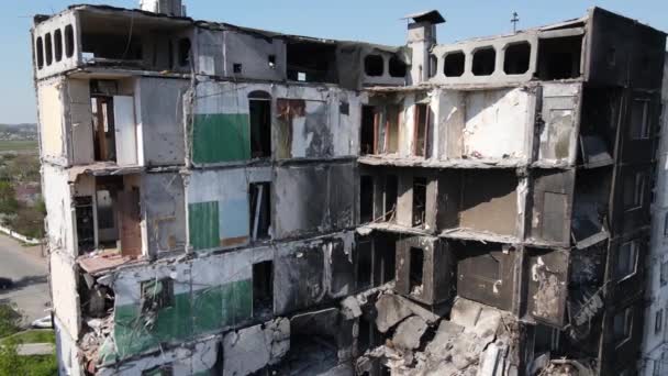 Ουκρανία Borodyanka Κατεστραμμένο Κτίριο Κατοικιών — Αρχείο Βίντεο