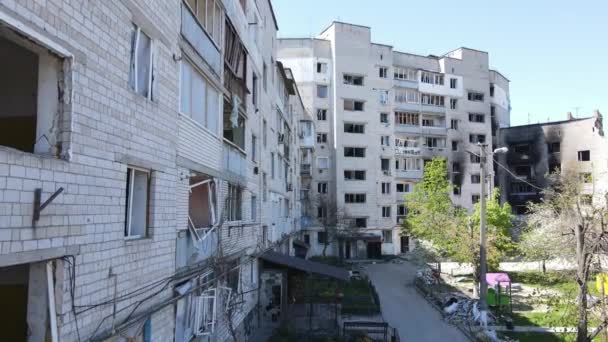 Ουκρανία Borodyanka Κατεστραμμένο Κτίριο Κατοικιών — Αρχείο Βίντεο