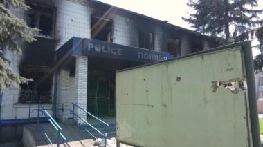 Ukrayna 'daki savaş - Borodyanka' daki polis karakolu yandı