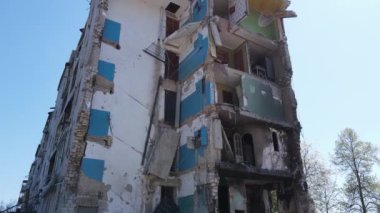 Savaşın sonuçları - Ukrayna, Borodyanka 'da yıkık dökük konut binası