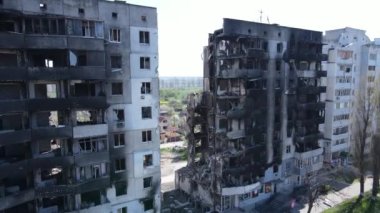 Savaşın sonuçları - Ukrayna, Borodyanka 'da yıkık dökük konut binası