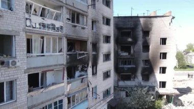 Savaşın sonuçları - Ukrayna, Borodyanka 'da yıkık dökük konut binası