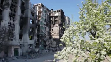 Savaşın sonuçları - Ukrayna, Borodyanka 'da yıkık dökük konut binası