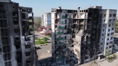 Savaşın sonuçları - Ukrayna, Borodyanka 'da yıkık dökük konut binası