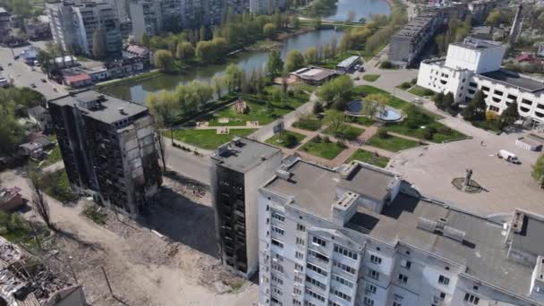 Důsledky Války Zničená Obytná Budova Borodyance Ukrajina — Stock video