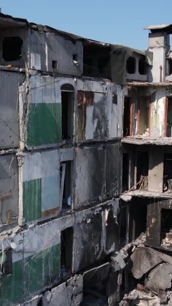 Zničená Obytná Budova Borodyance Kyjevsko Ukrajina — Stock video