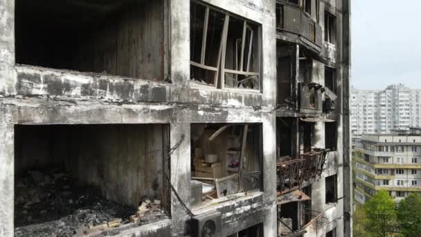 ウクライナ共和国キエフに家を焼失 — ストック動画