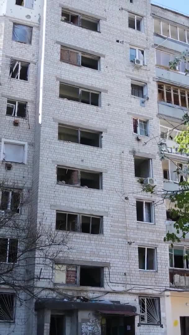우크라이나 산카에 붕괴된 건물의 — 비디오