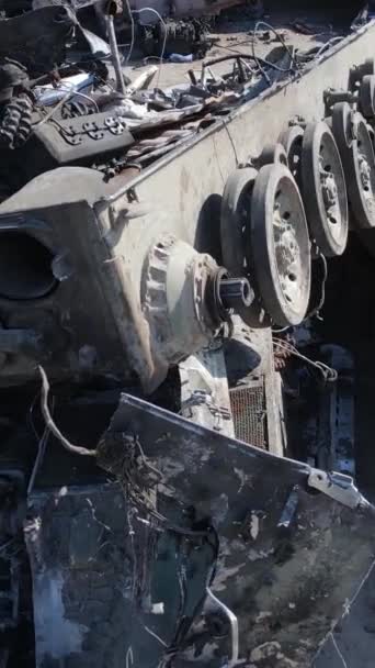 Video Vertical Unui Hardware Militar Distrus Bucha Ucraina — Videoclip de stoc