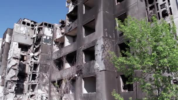 Dieses Archivvideo Zeigt Die Nachwirkungen Des Krieges Der Ukraine Ein — Stockvideo