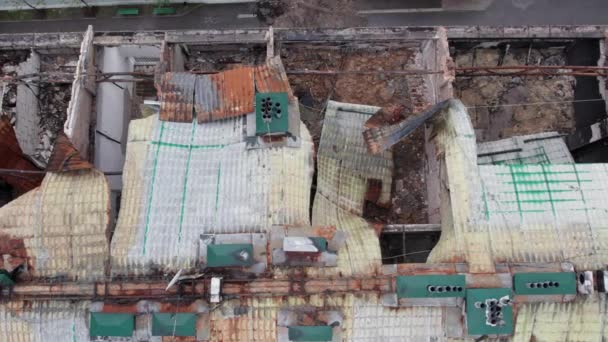 Este Video Muestra Edificio Devastado Por Guerra Stoyanka Distrito Bucha — Vídeos de Stock